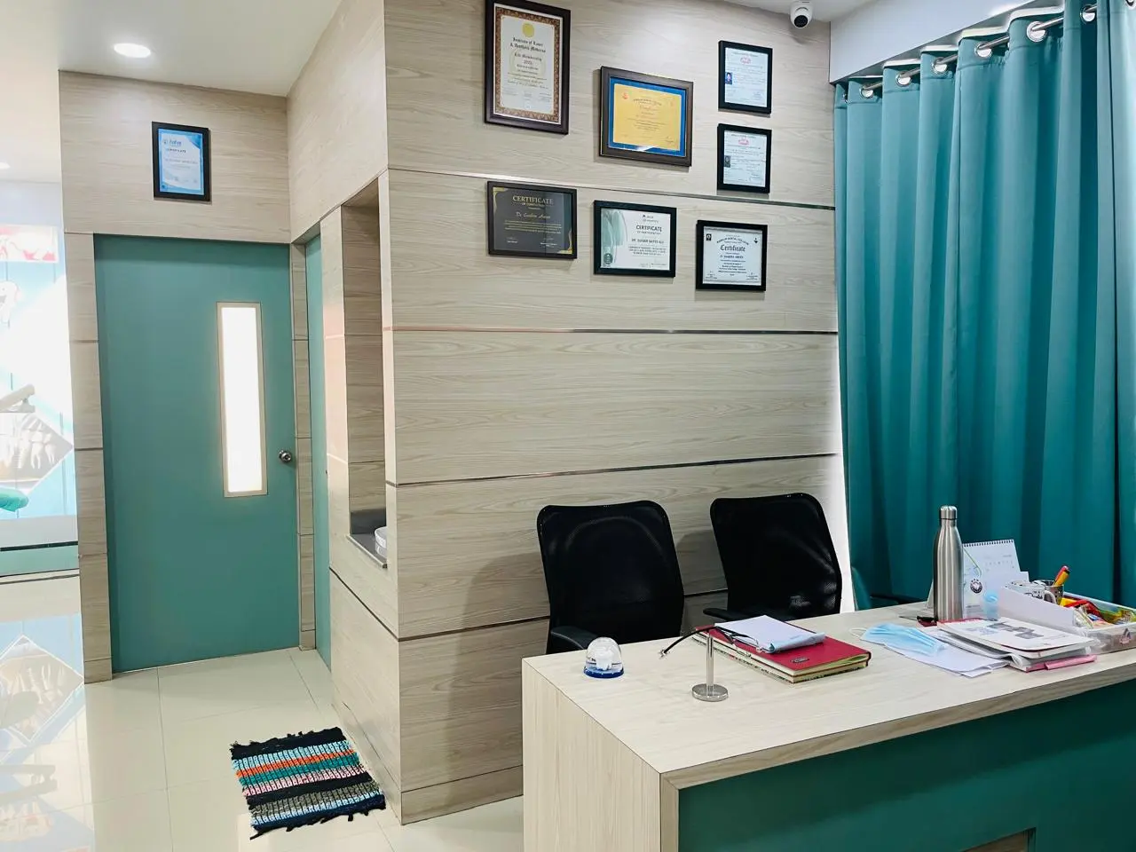 Reception area of a modern tellicherry dental clinic